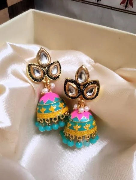 Meenakari jhumka